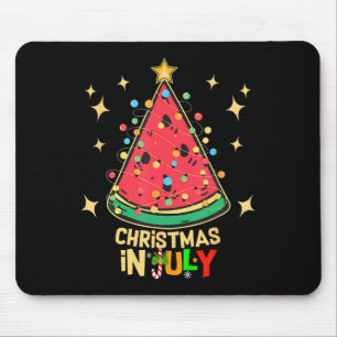 Tapis De Souris Fête de Noël en Juillet Pastèque Arbre de Noël 