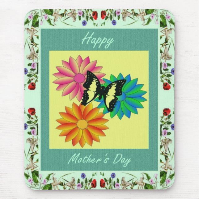 Tapis De Souris Fête des mères de l'odeur florale Mousepad (Devant)