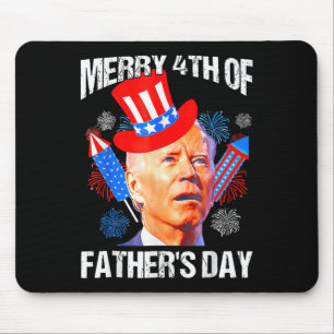 Tapis De Souris Fête des pères 4 juillet Drôle Joe Biden Memorial 