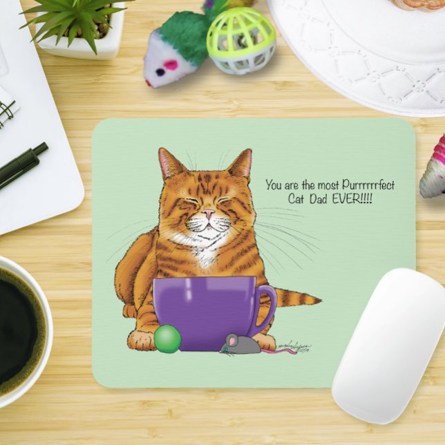 Tapis De Souris Fête des pères Best Cat Papa (Créateur téléchargé)