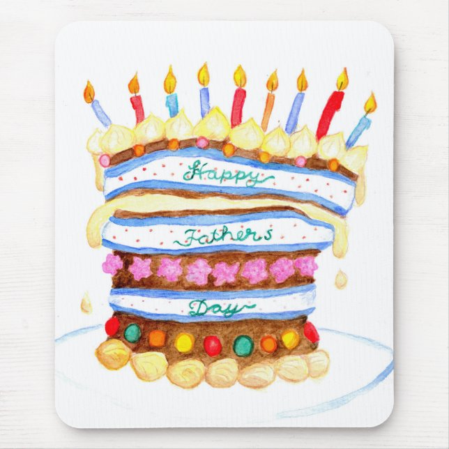 Tapis De Souris Fête des pères gâteau Mousepad (Devant)