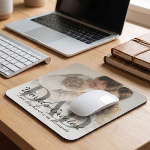 Tapis De Souris Fête des Pères Meilleur Papa du Monde avec Photo