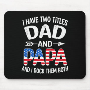 Tapis De Souris Fête des Pères Papa et Papy Drapeau Américain US P