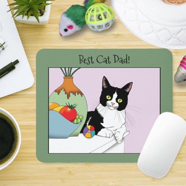 Tapis De Souris Fête des pères Tuxedo Chat (Créateur téléchargé)