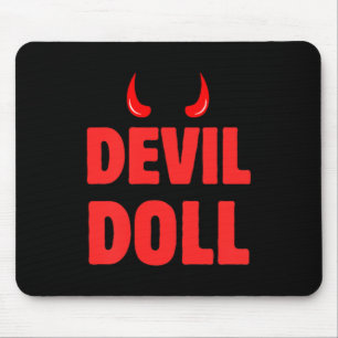 Tapis De Souris Fête d'Halloween cornes de démon et diable démonia