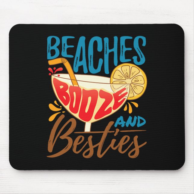 Tapis De Souris Fête d'île de célibataire de plage - Plages Alcool (Devant)