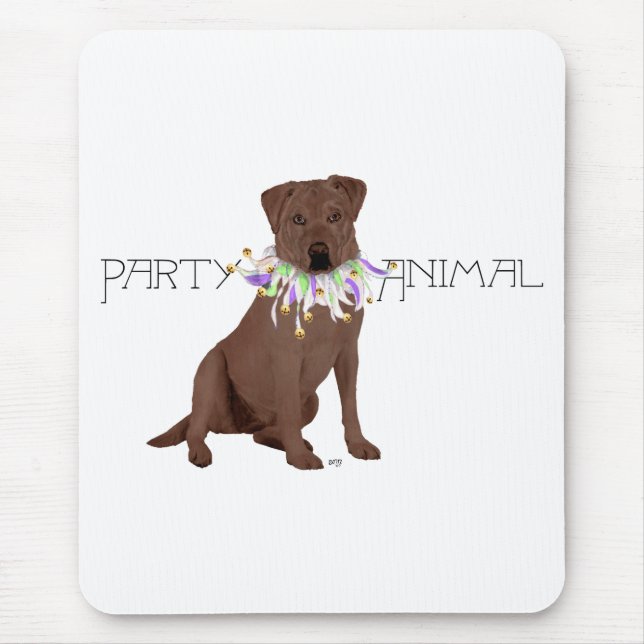 Tapis De Souris Fête du Labrador Retriever au Chocolat (Devant)