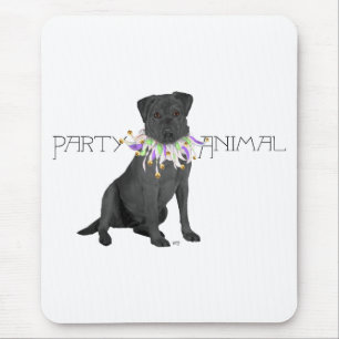 Tapis De Souris Fête du Labrador Retriever Noir