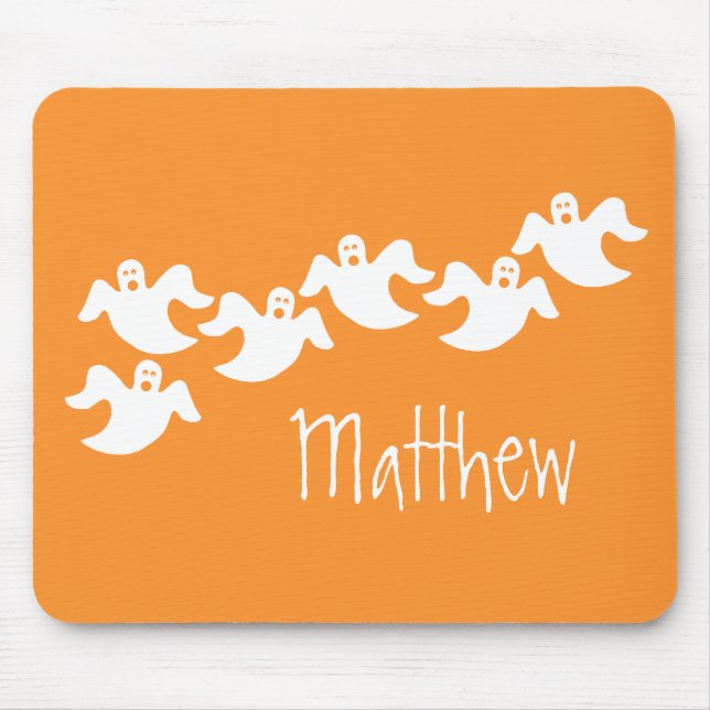 Tapis De Souris Fête Fantôme Halloween Mousepad, Orange (Devant)