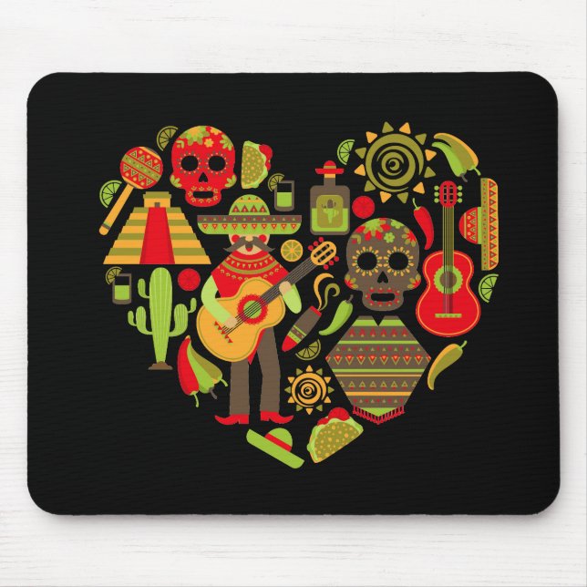 Tapis De Souris Fête mexicaine des morts Mexique (Devant)