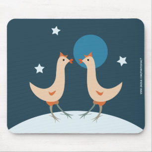 Tapis De Souris Fête Nocturne des Poules Lune Drôle de Poulet