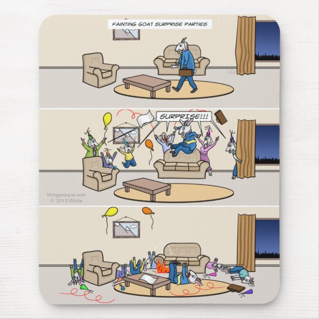 Tapis De Souris Fêtes de évanouissement Mousepad de chèvre (Devant)