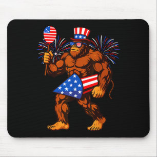 Tapis De Souris Feu d'artifice Bigfoot drapeau américain Bigfoot 4