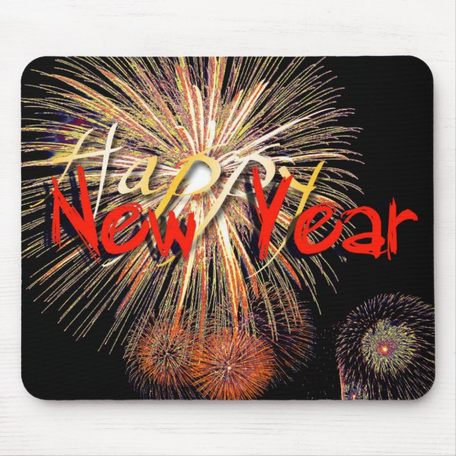 Tapis De Souris Feu d'artifice Bonne Année 2019 Mousepad (Devant)