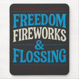 Tapis De Souris Feu d'artifice de la liberté et dentiste dentaire