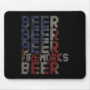Tapis De Souris Feu de bière Retro 4 juillet Parade de fête Dragon