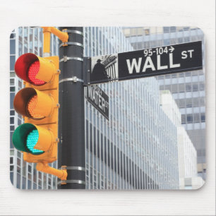 Tapis De Souris Feu de signalisation et signe de Wall Street