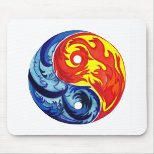 Tapis De Souris Feu et glace Yin-Yang