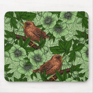 Tapis De Souris Feu et hellebore, vert clair