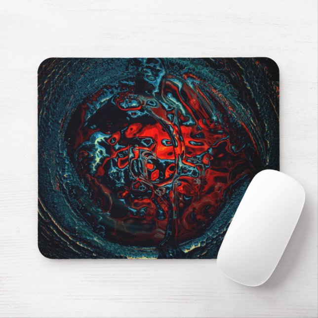 Tapis De Souris Feu rouge d'enfer océanique (Avec souris)