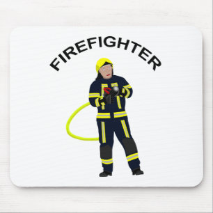 Tapis De Souris Feuerwehrmann in blauer Einsatzkleidung Mousepad