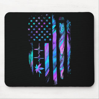 Tapis De Souris Feuille Battement de coeur Drapeau américain 4 jui