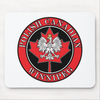 Tapis De Souris Feuille canadienne polonaise ronde de Winnipeg