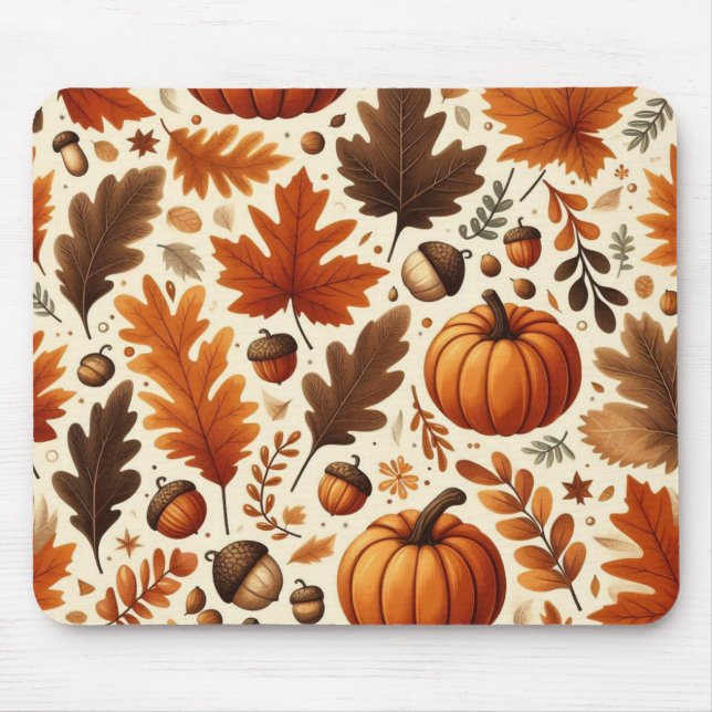 Tapis De Souris feuille/citrouille/cavernes Automne (Devant)