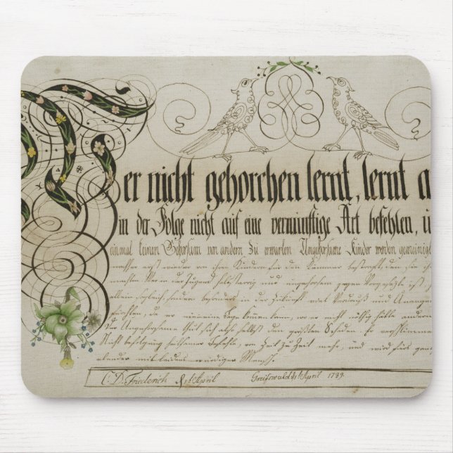Tapis De Souris Feuille d'album, 1789 (Devant)