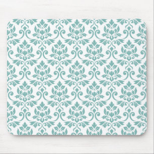Tapis De Souris Feuille Damask Motif Turquoise