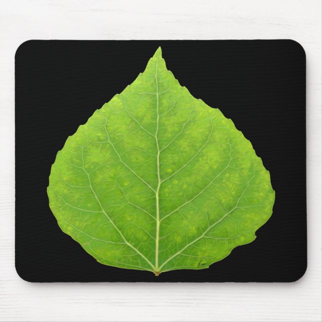 Tapis De Souris Feuille d'Aspen vert #11 (Devant)
