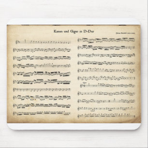 Tapis De Souris Feuille de musique vieux Pachelbel Kanon und Gigue