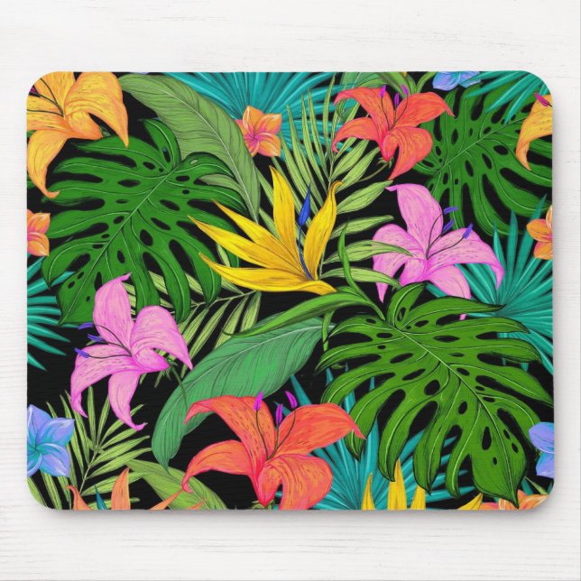 Tapis De Souris Feuille de palme tropicale hawaïenne (Devant)