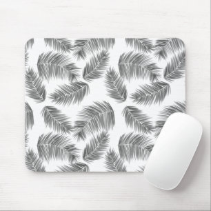Tapis De Souris Feuille de palme tropicale noir et blanc