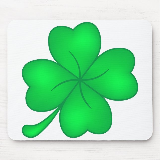 Tapis De Souris Feuille de trèfle à quatre feuilles
