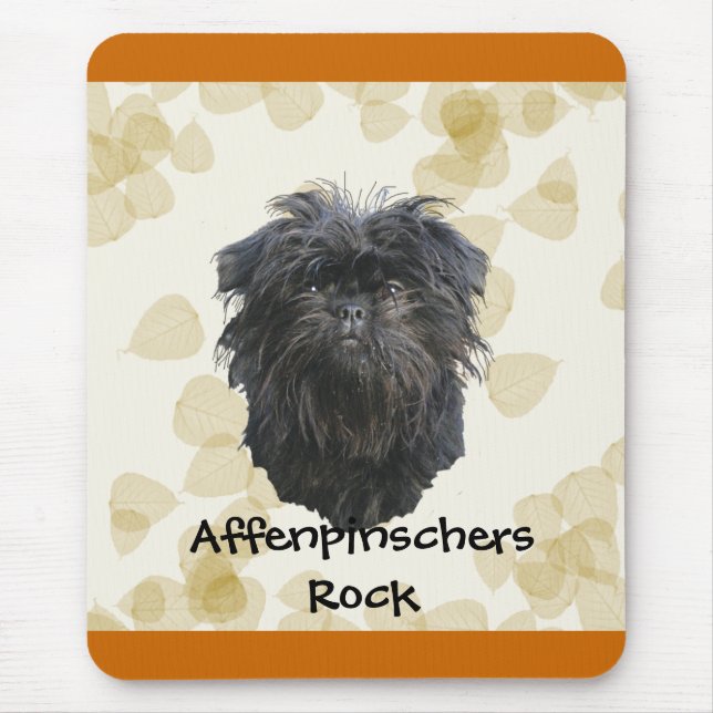 Tapis De Souris Feuille Motiff de Tan d'Affenpinscher (Devant)