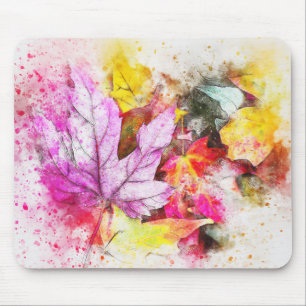 Tapis De Souris Feuilles aquarelle