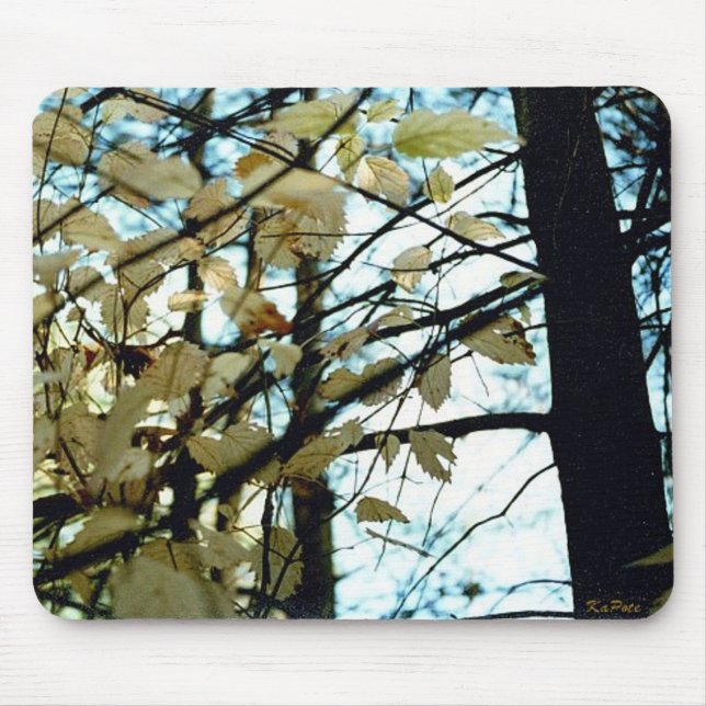 Tapis De Souris Feuilles blancs d'automne (Devant)