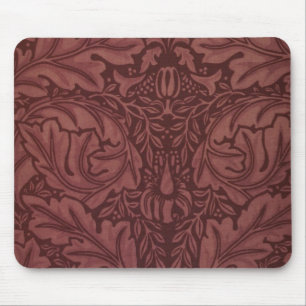 Tapis De Souris Feuilles d'Acanthus rouge foncé (par William Morri