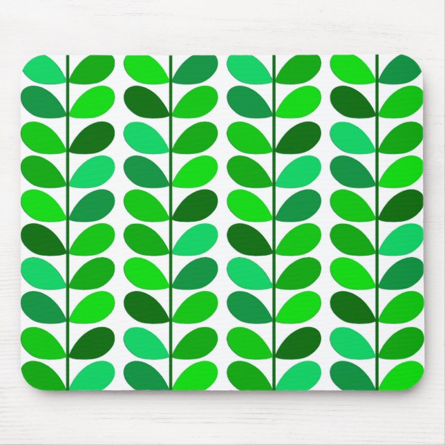 Tapis De Souris Feuilles danois du milieu du siècle, Emerald et Li (Devant)