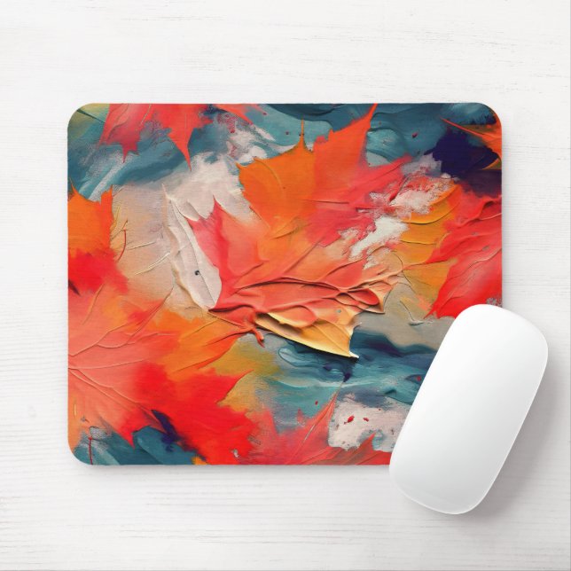 Tapis De Souris Feuilles dans le vent – Mouvement abstrait d'autom (Avec souris)