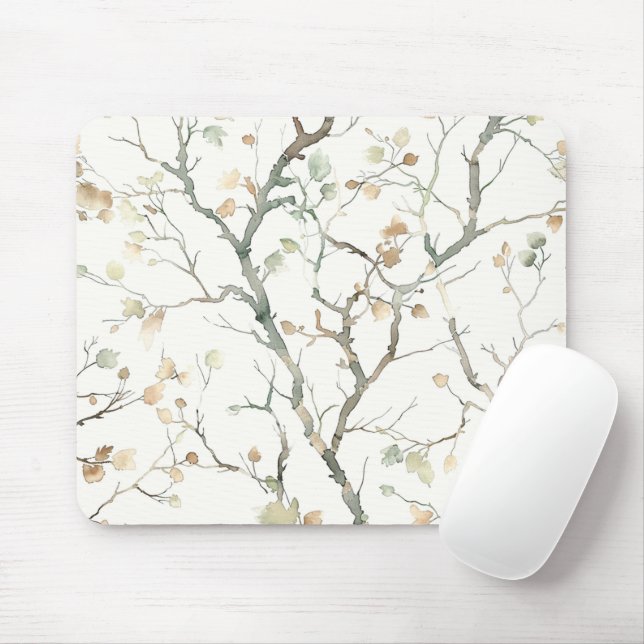Tapis De Souris Feuilles d'arbre d'automne (Avec souris)