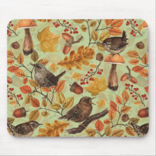 Tapis De Souris Feuilles d'automne, baies, champignons et fleurs