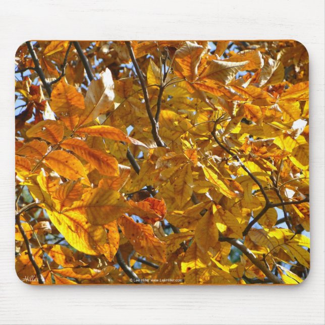 Tapis De Souris Feuilles d'automne Cadeaux dorés Vêtements Article (Devant)