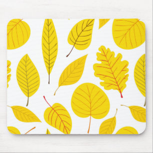 Tapis De Souris Feuilles d'automne en jaune