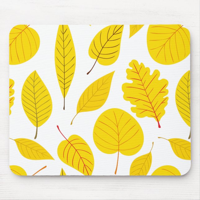 Tapis De Souris Feuilles d'automne en jaune (Devant)