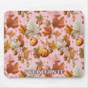 Tapis De Souris Feuilles d'automne et Citrouilles Motif sans coutu