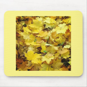 Tapis De Souris Feuilles d'automne jaunes