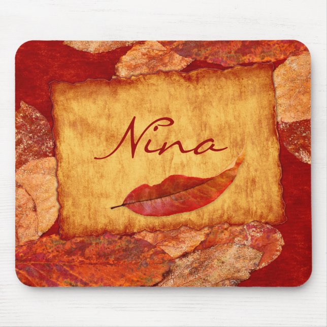 Tapis De Souris Feuilles d'automne Mousepad (Devant)