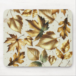 Tapis De Souris Feuilles de bronze doré Abricot beige glamour auto